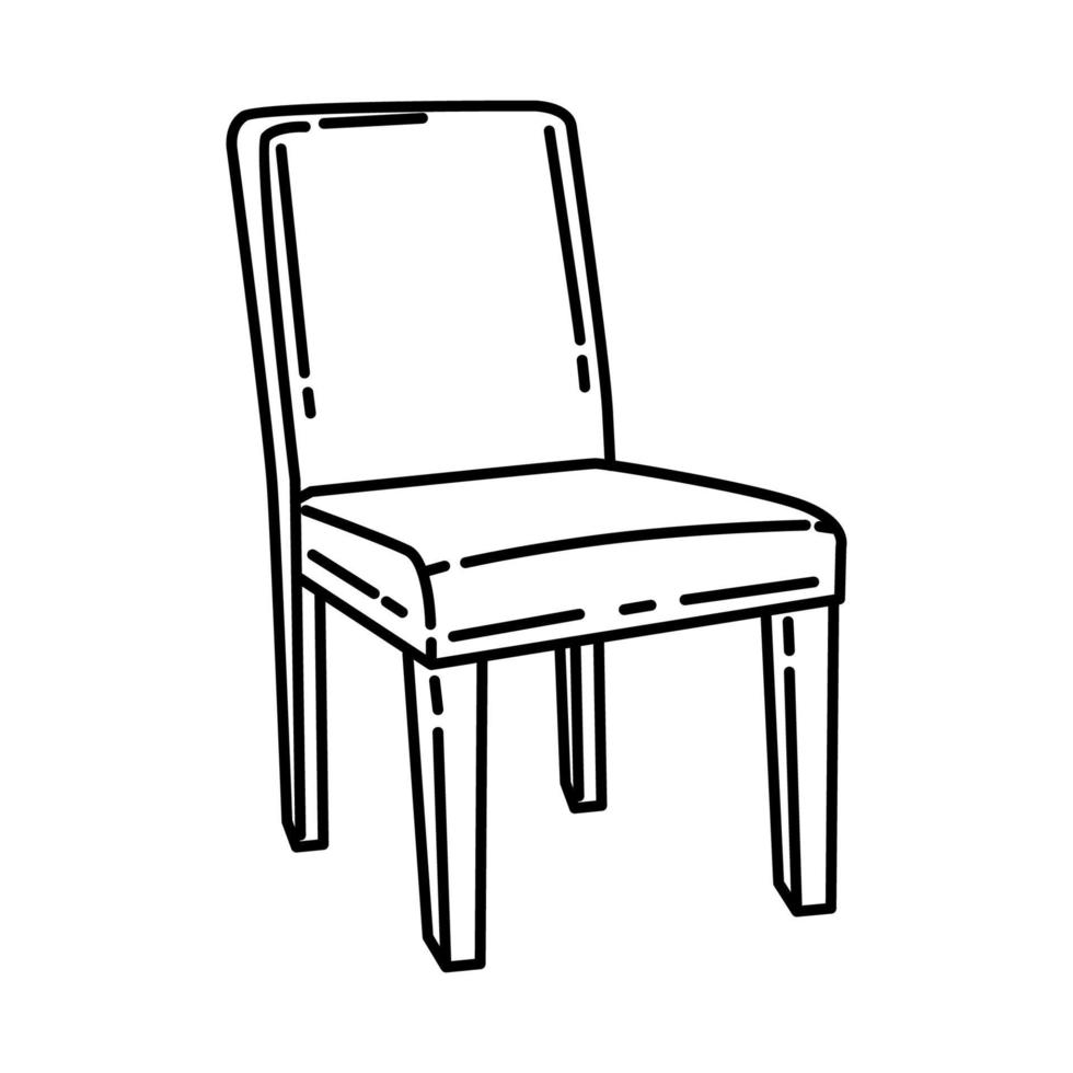 ícone de cadeira de jantar. doodle desenhado à mão ou estilo de ícone de contorno vetor