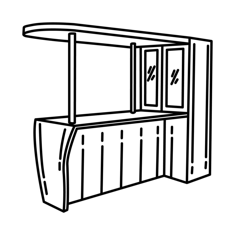 ícone do mini-bar. doodle desenhado à mão ou estilo de ícone de contorno vetor