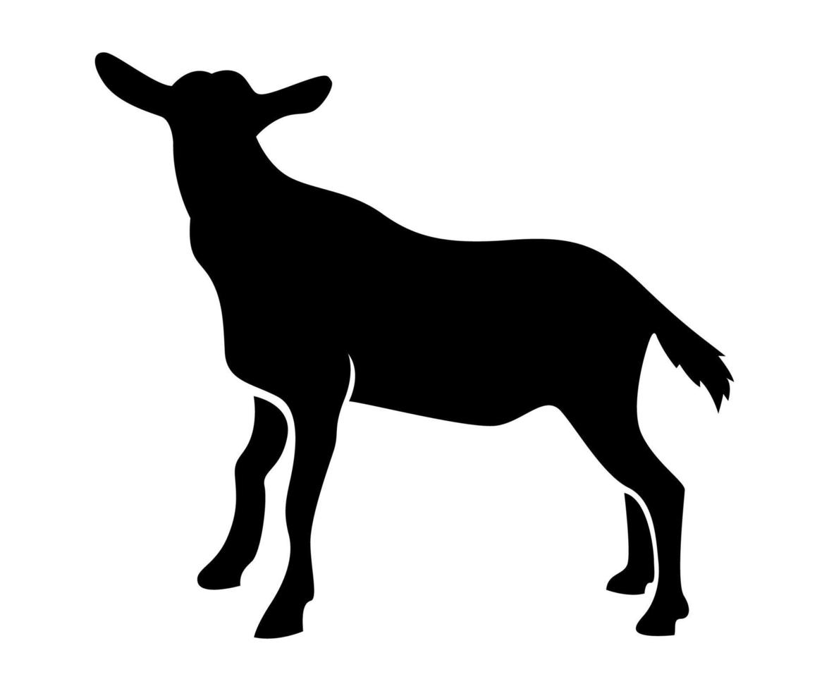 desenho de silhueta de cabra macho vetor