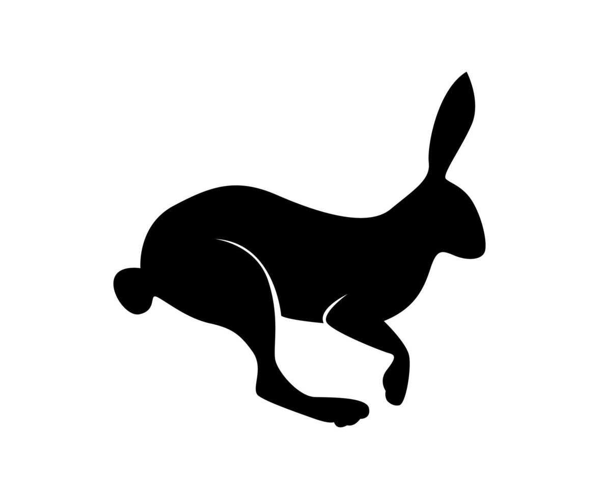 silhueta do coelho saltitante, silhueta do coelho para logotipo vetor