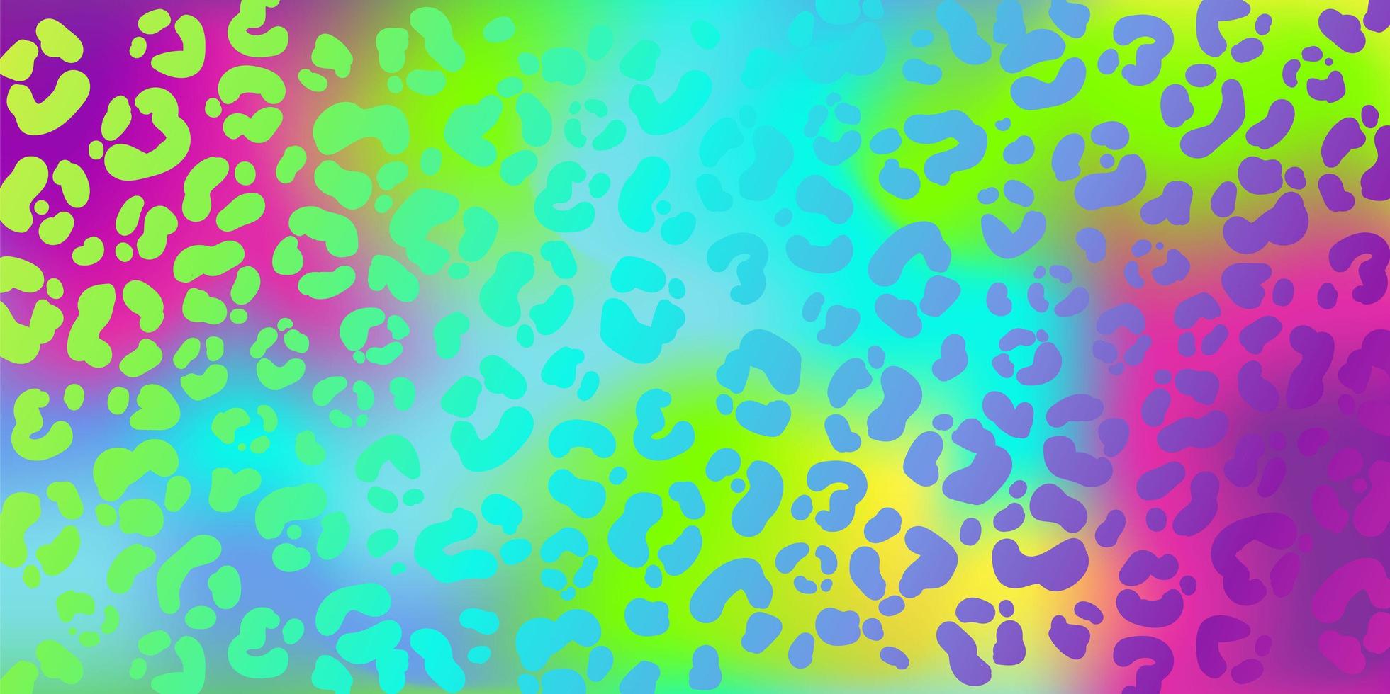 padrão de leopardo neon. fundo manchado da cor do arco-íris. impressão animal do vetor. papel de parede vetor