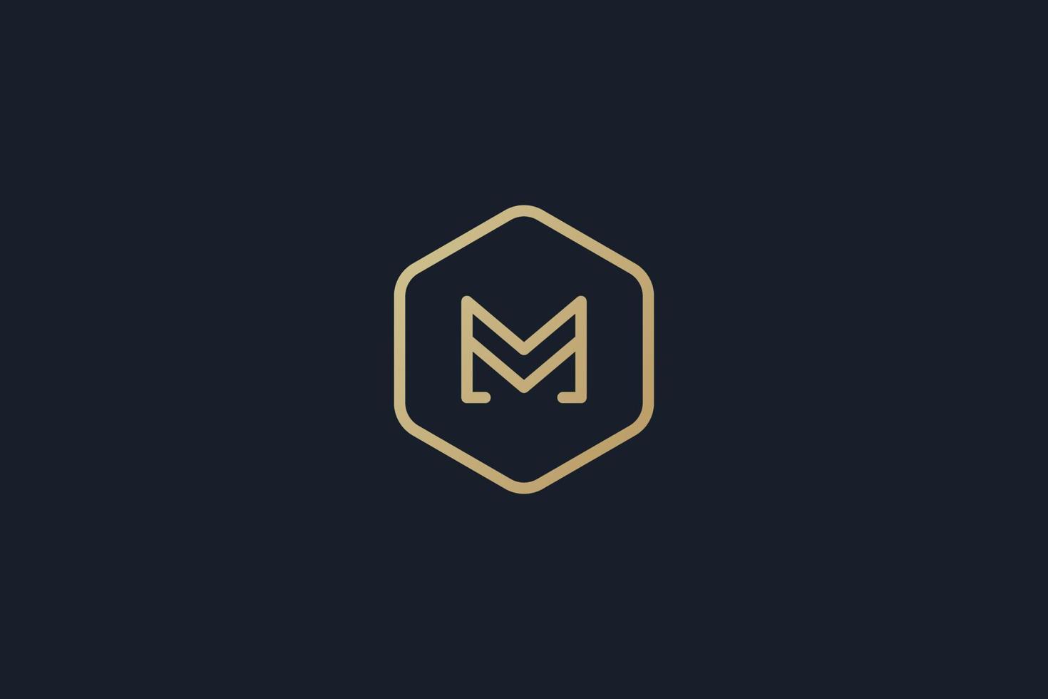 design do logotipo m. letra m com estilo de linha de arte. design de logotipo de luxo vetor