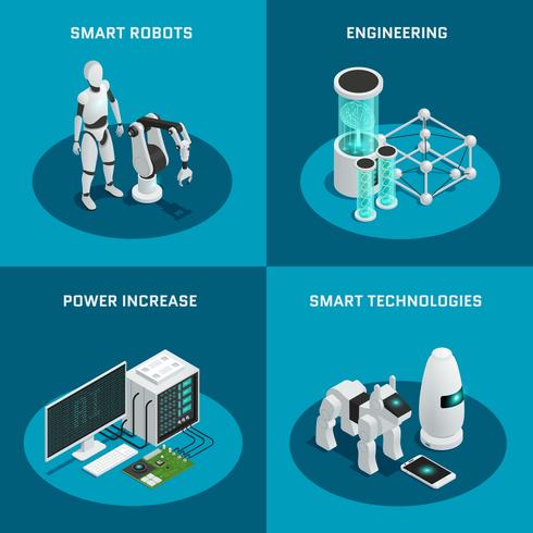 Conjunto de ícones de inteligência artificial vetor