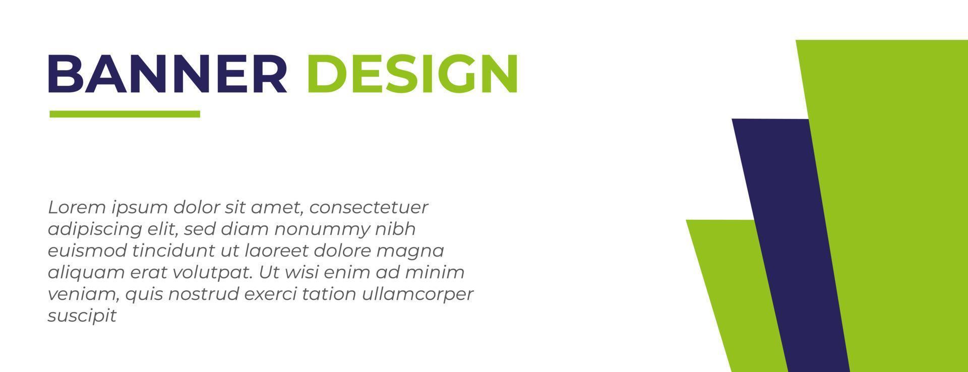 modelo de banner da web. projeto da bandeira com a cor verde. estilo limpo e moderno vetor
