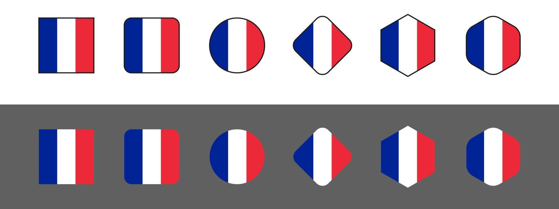 gráfico de vetor da bandeira da França. retângulo ilustração da bandeira francesa. A bandeira do país da França é um símbolo de liberdade, patriotismo e independência.