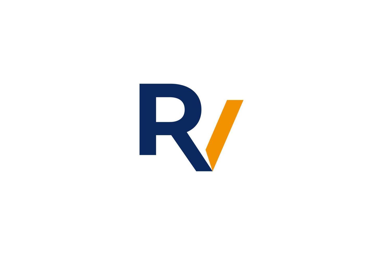 logotipo da carta rv. design de logotipo abstrato carta rv. ilustração vetorial vetor