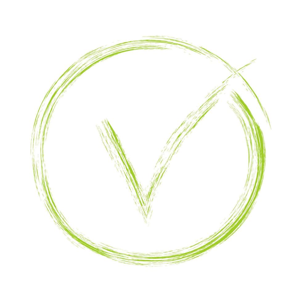 ícone de marca de seleção simples para votação com textura de giz. vetor