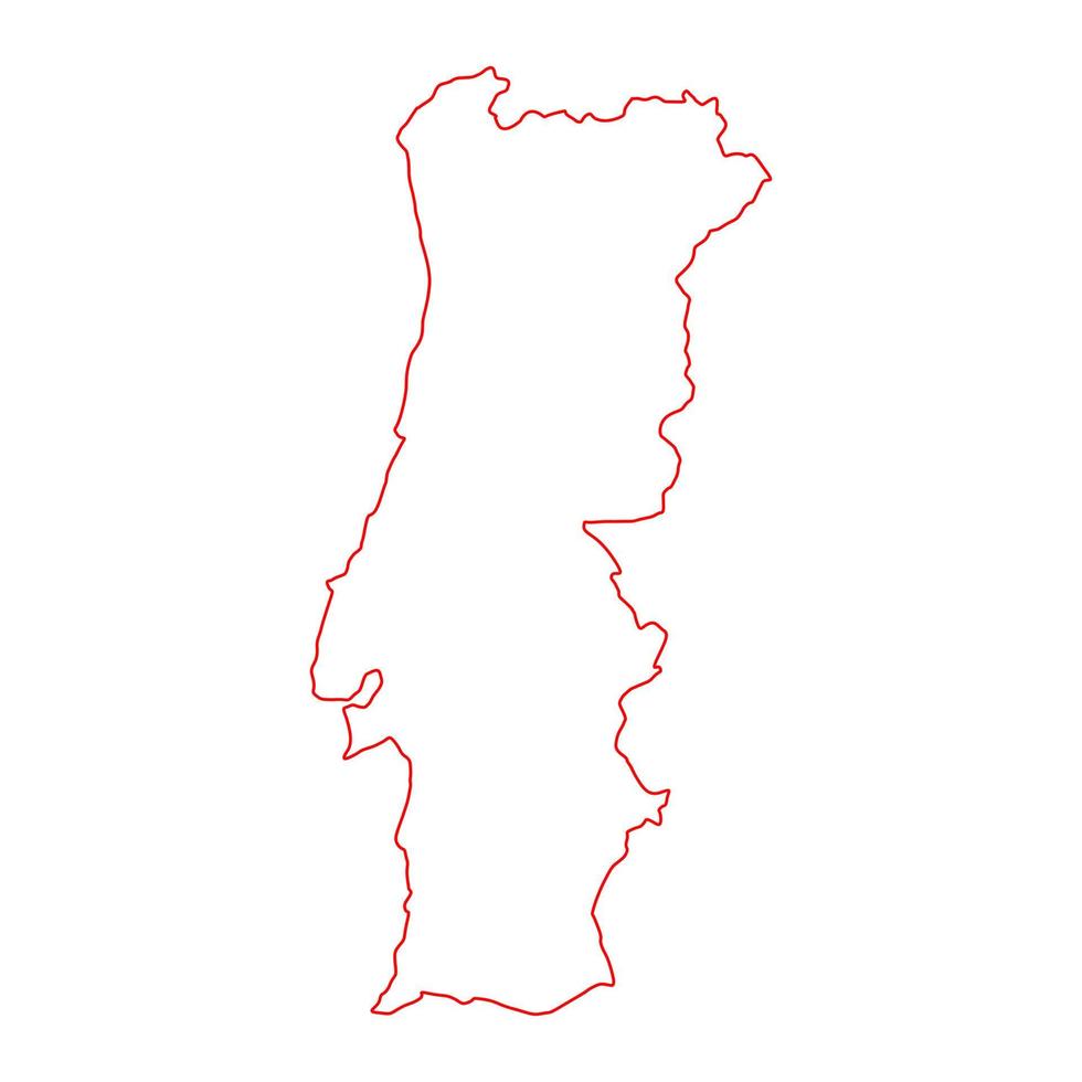 mapa de portugal em fundo branco vetor