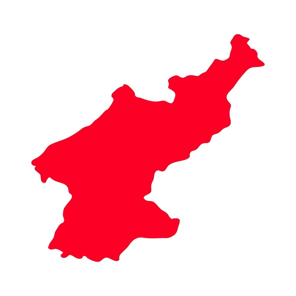 mapa da coreia do norte em fundo branco vetor