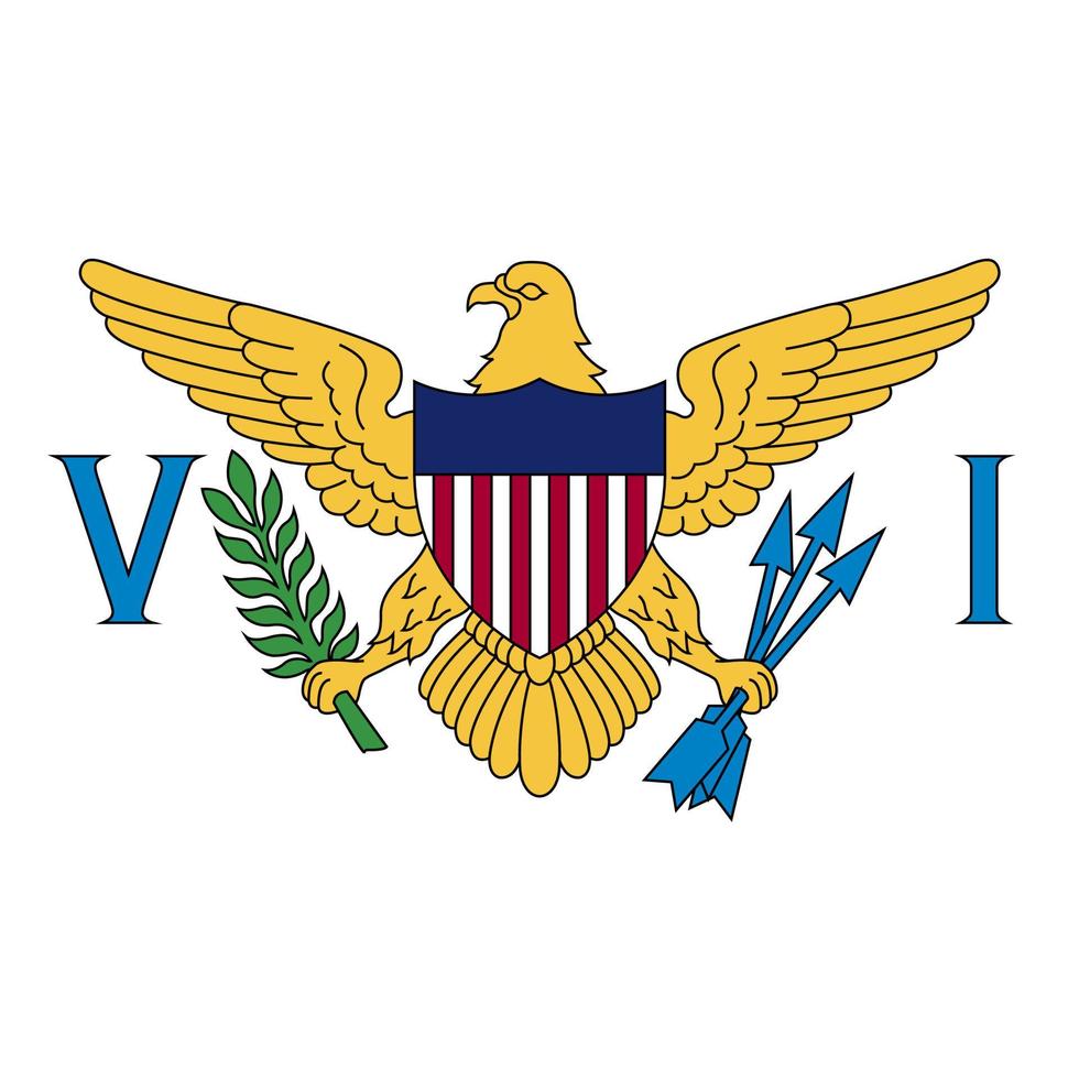 bandeira nacional quadrada das ilhas virgens americanas vetor