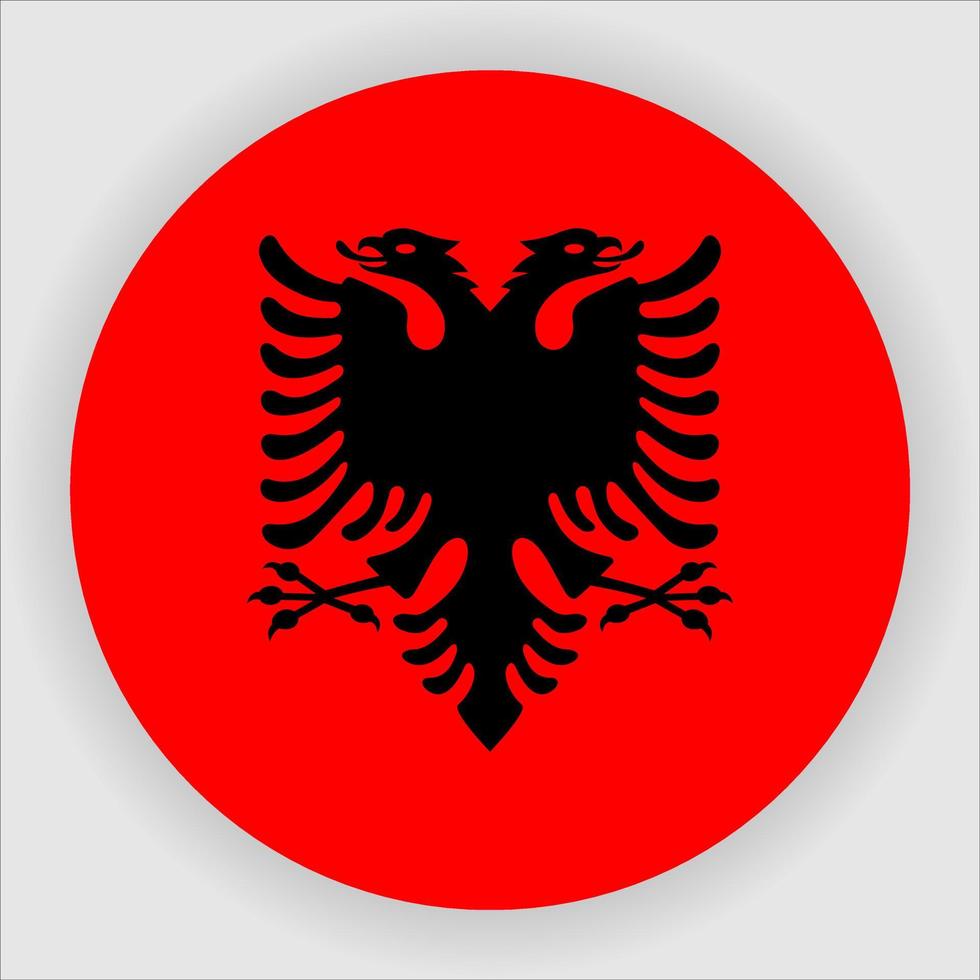 Vetor de ícone de bandeira nacional plana arredondada Albânia