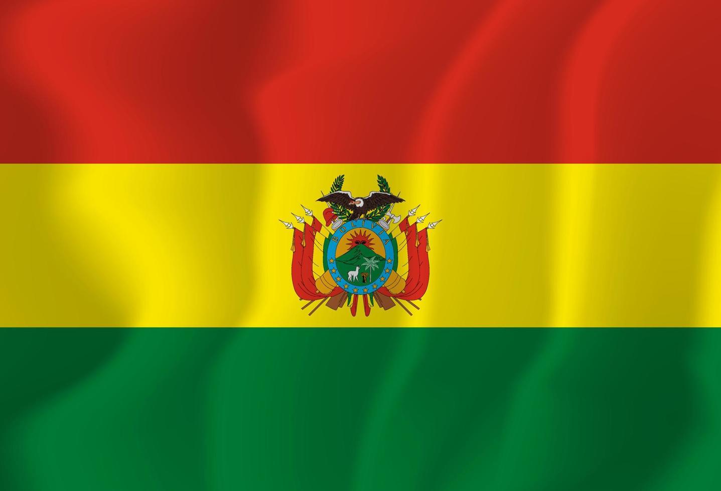 ilustração de fundo a acenar com a bandeira nacional da bolívia vetor