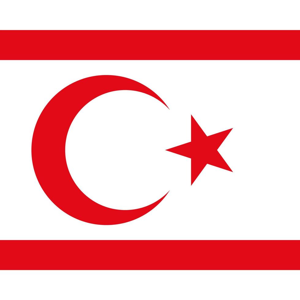 república turca do norte de chipre quadrada bandeira nacional vetor