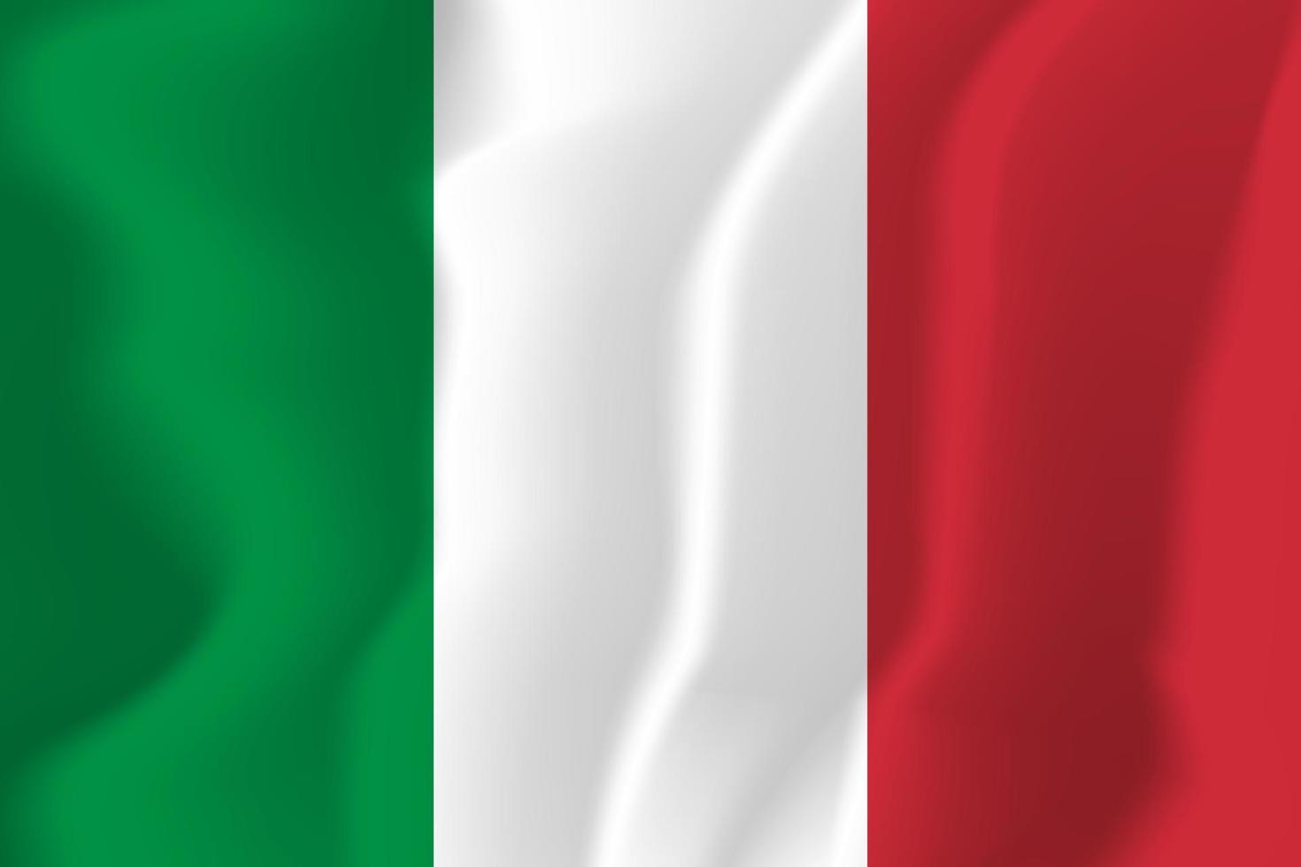 ilustração de fundo ondulado da bandeira nacional da itália vetor