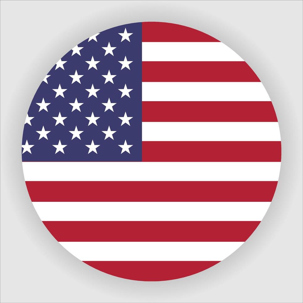 vetor de ícone de bandeira nacional plana arredondada Estados Unidos
