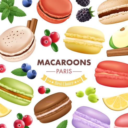 Fundo de Bens Macaroon Doce vetor