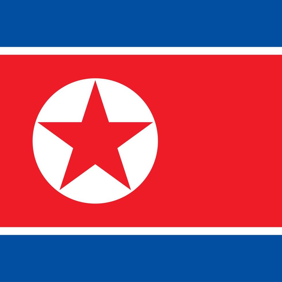 bandeira nacional quadrada da coreia do norte vetor