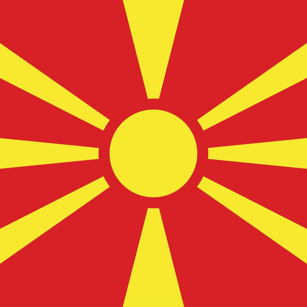 bandeira nacional da praça norte da macedônia vetor