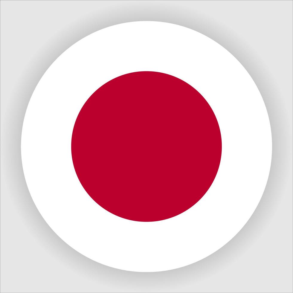 vetor de ícone de bandeira nacional plana arredondada japão