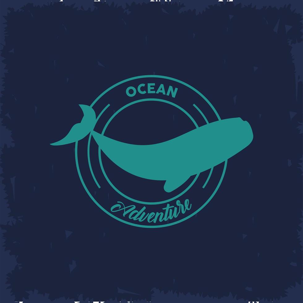 emblema de aventura no oceano vetor