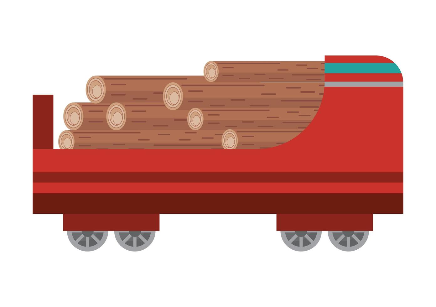 vagão de trem com madeira vetor