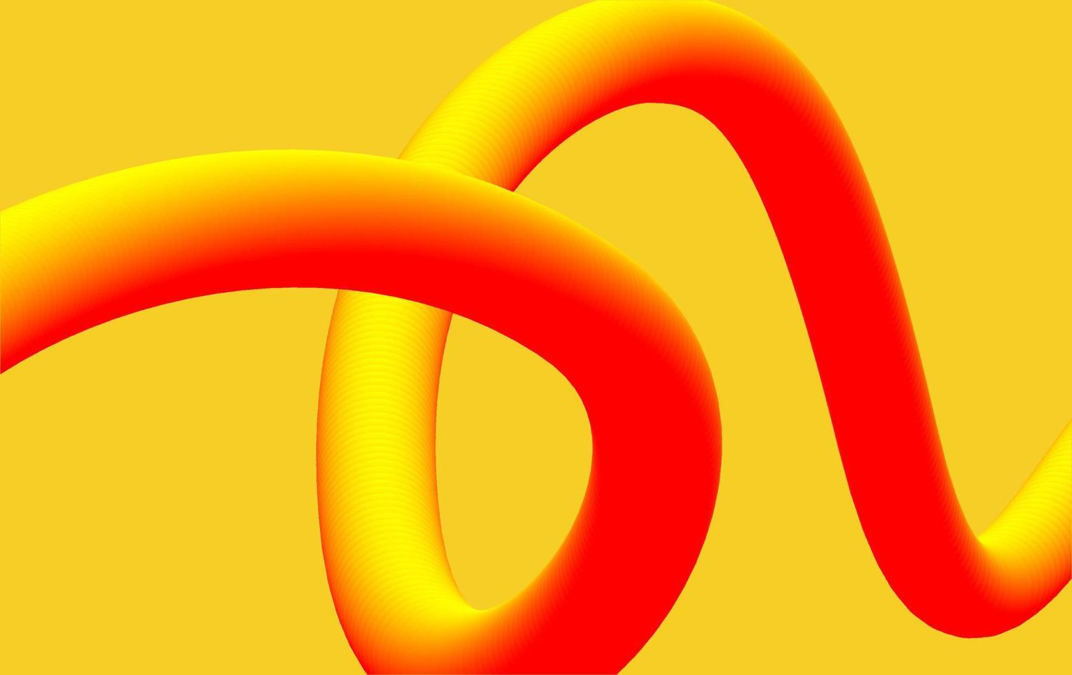 fundo amarelo abstrato 3d com ondas. banner mínimo de vetor. vetor