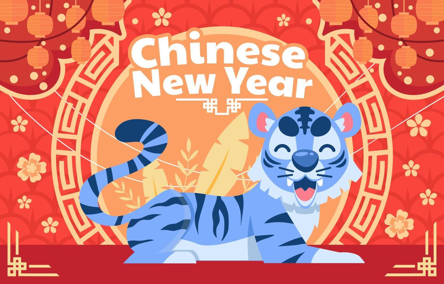 tigre de água do ano novo chinês vetor