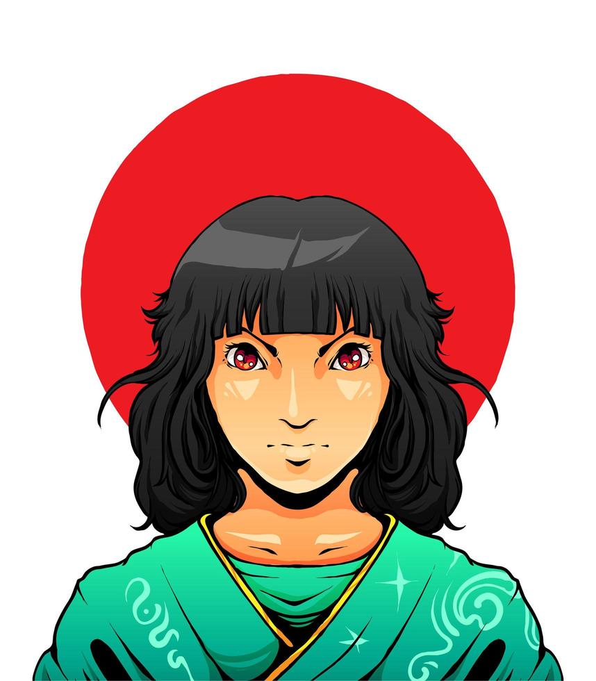 ilustração de garota do japão vetor