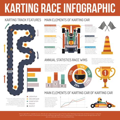 infográficos de corrida de automóveis de kart vetor