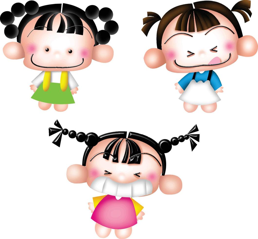 menina cartoon vector clipart fofo kawaii