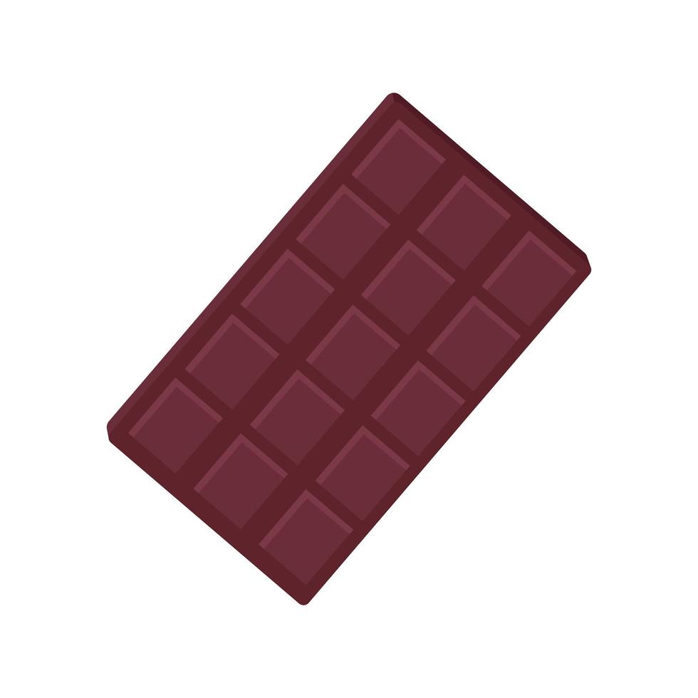 barra de chocolate escura em fundo branco. ilustração vetorial plana vetor