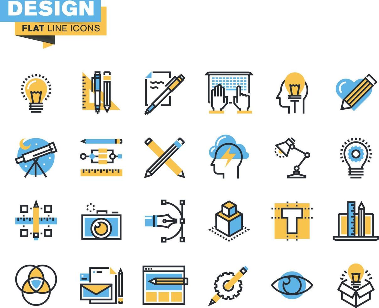 ícones para design gráfico, web design e desenvolvimento, fotografia, design industrial, branding, identidade corporativa, estacionário, design de produto, para sites e sites e aplicativos móveis. vetor