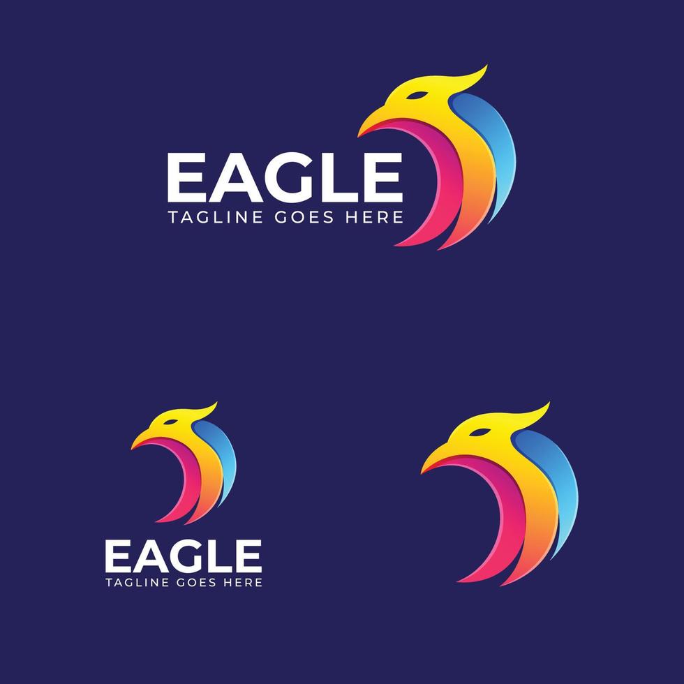 design de logotipo de águia gradiente colorido vetor