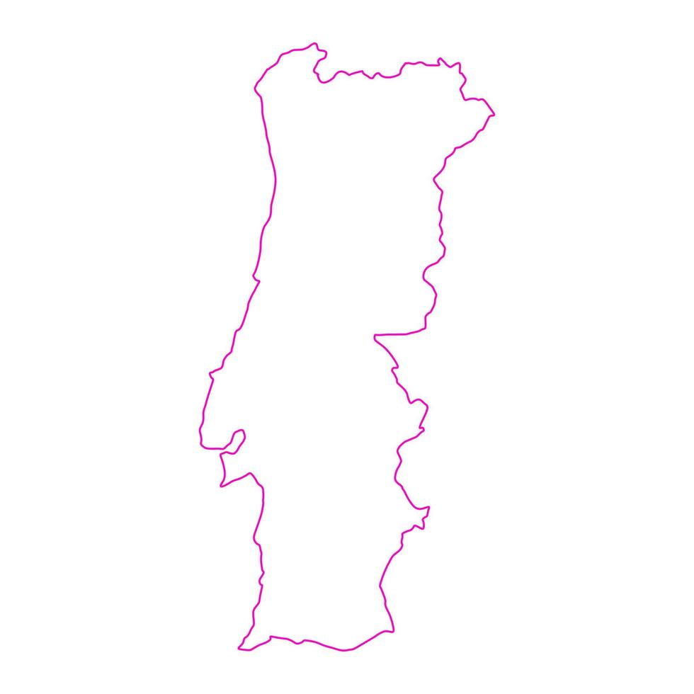 mapa de portugal em fundo branco vetor