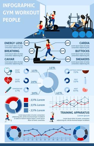 Infografia de treino de ginásio vetor