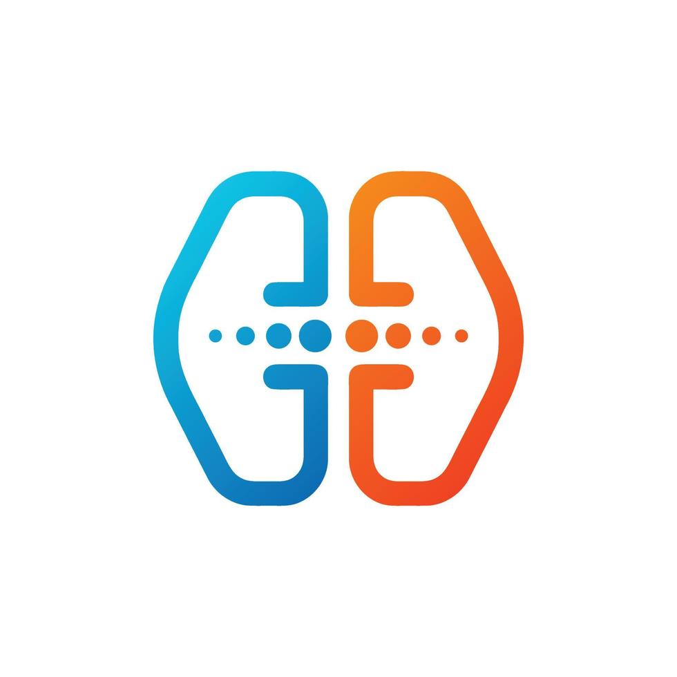 logotipo do transmissor do hemisfério cerebral vetor