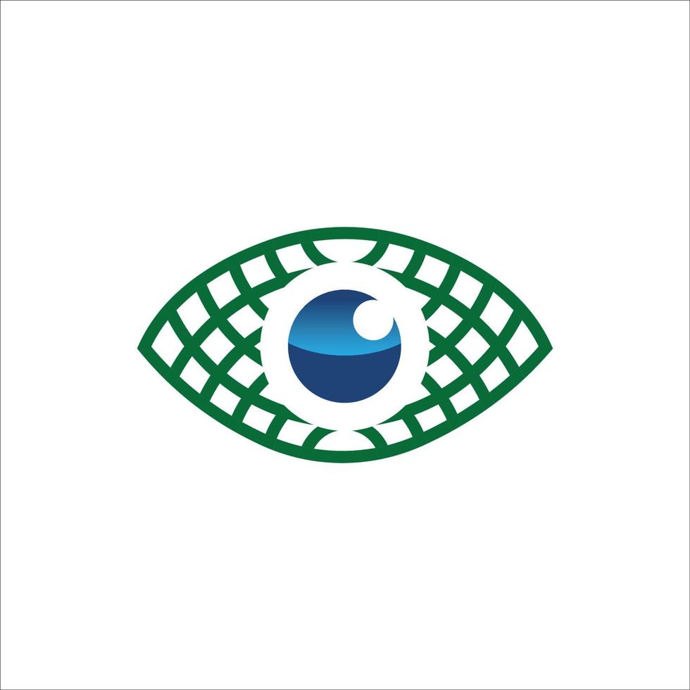 triângulo com efeito de luz brilhante e ícone de olho dentro da ilustração do logotipo de vetor