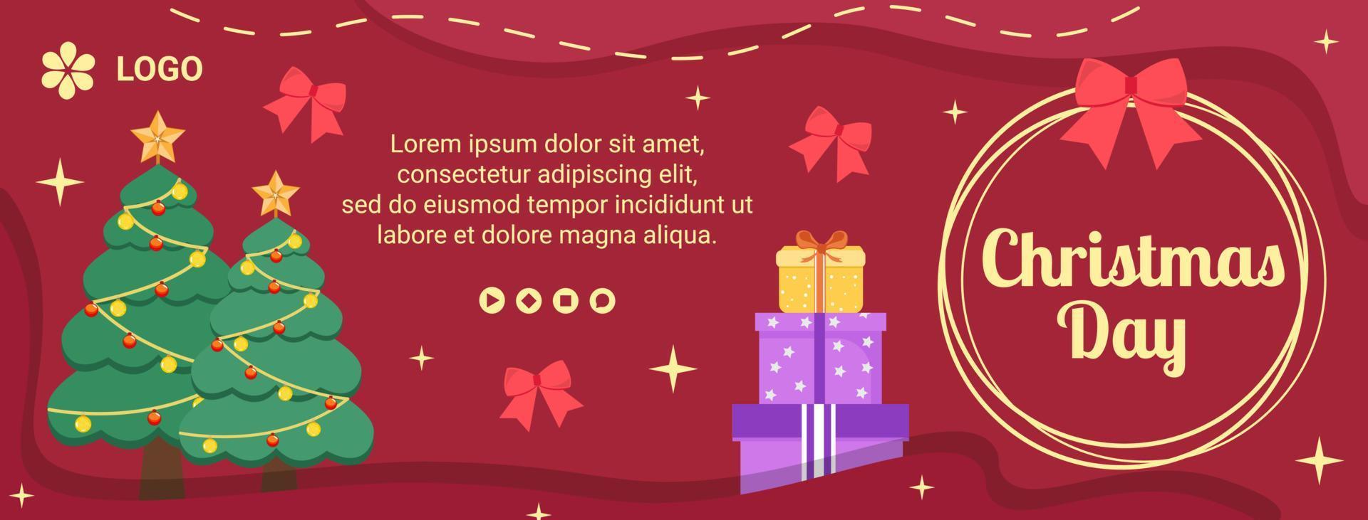 ilustração de design plano modelo de capa de feliz natal editável de fundo quadrado adequado para mídia social, cartão, saudações e anúncios de internet na web vetor