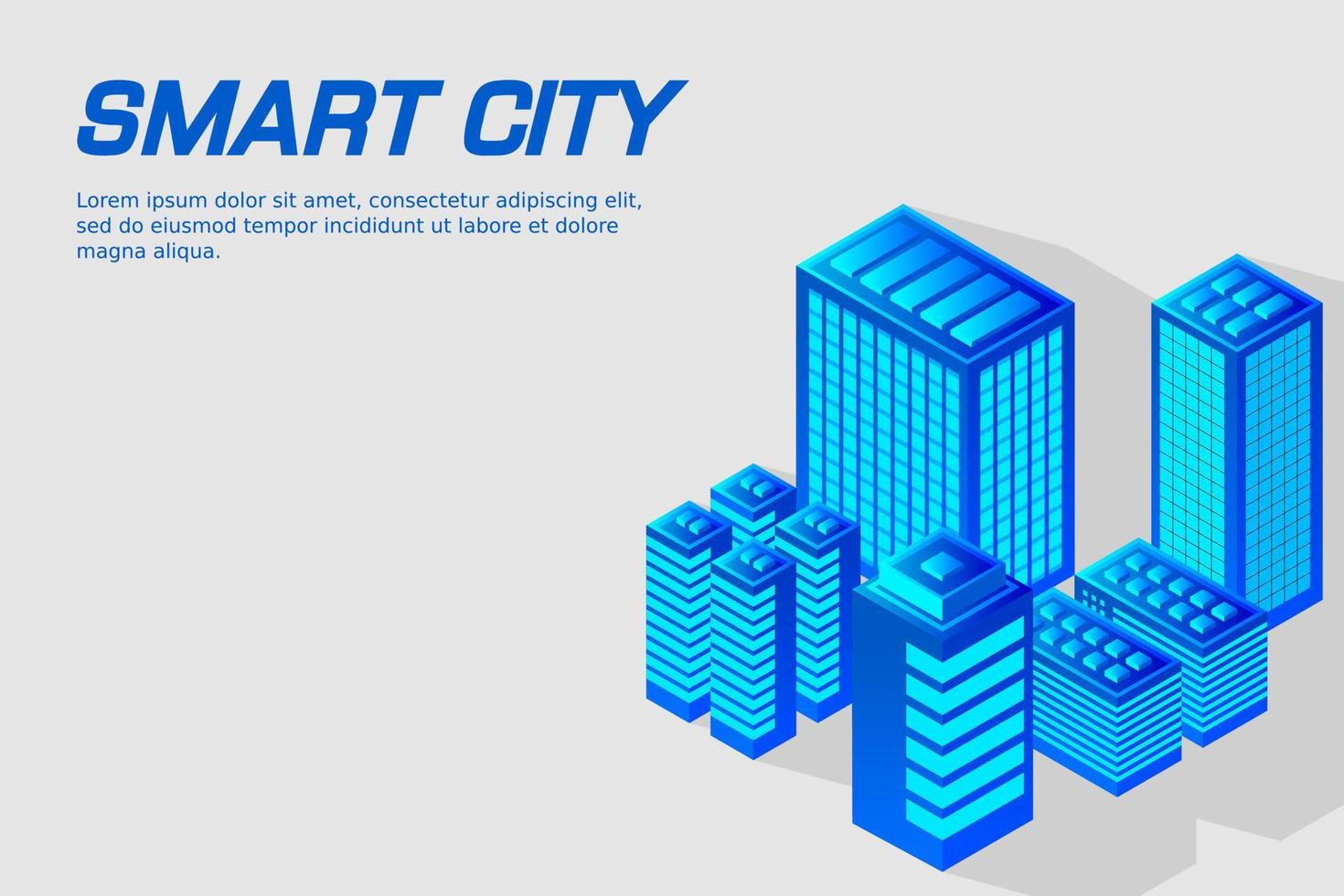 cidade futura isométrica. conceito da indústria imobiliária e de construção vetor