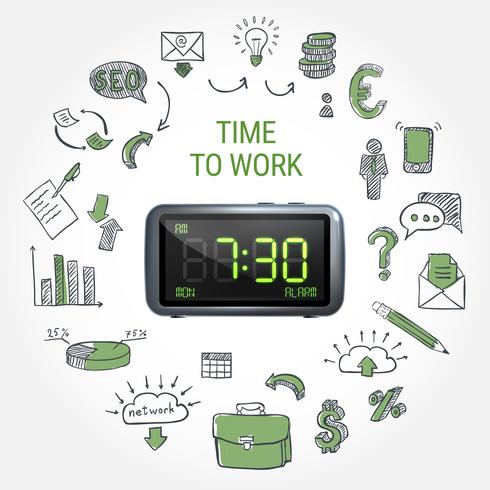 Composição do Tempo para o Trabalho vetor