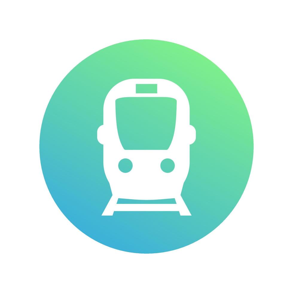 ícone do metrô, sinal de transporte público, pictograma do trem subterrâneo em branco, ilustração vetorial vetor