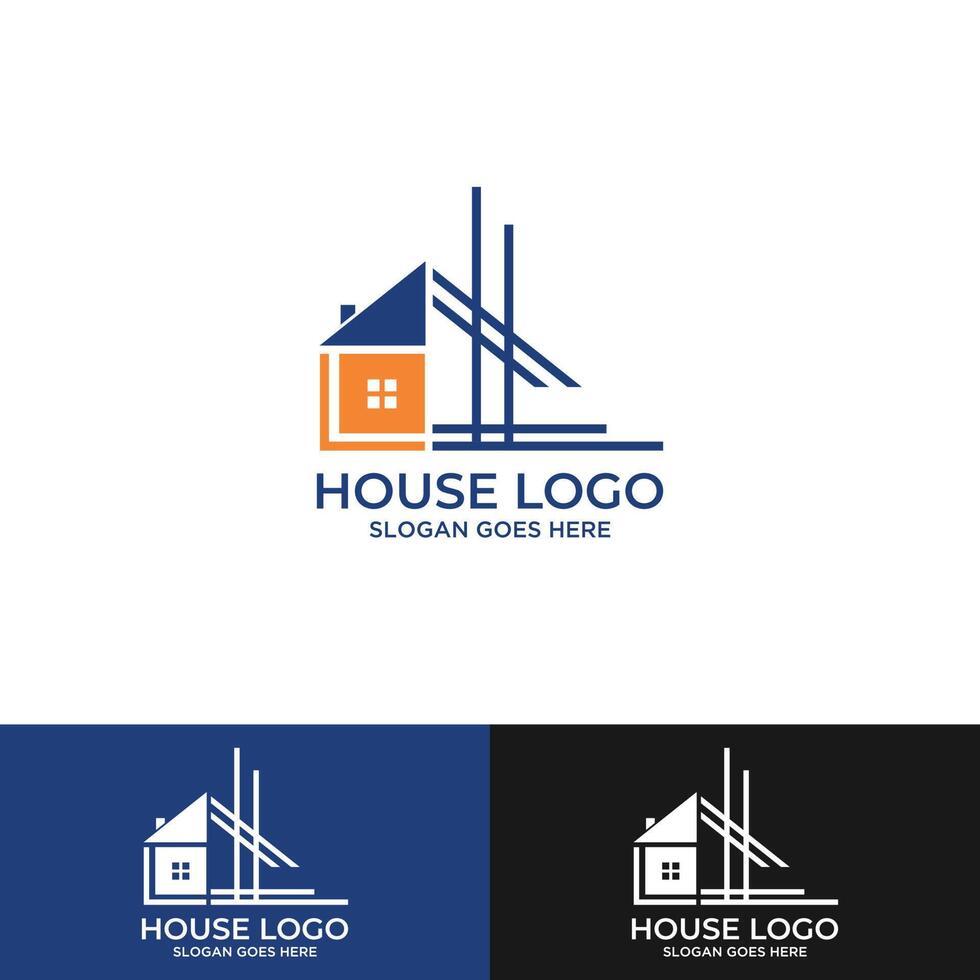 abstrato design de logotipo imobiliário de vetor de casa