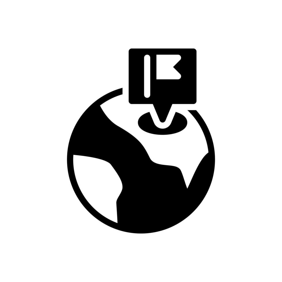 ícone de estilo de glifo de localização global vetor