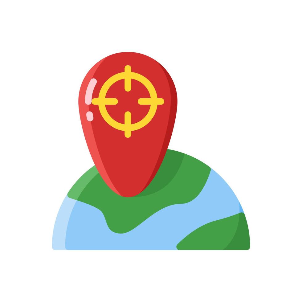 ícone de estilo plano de localização global vetor