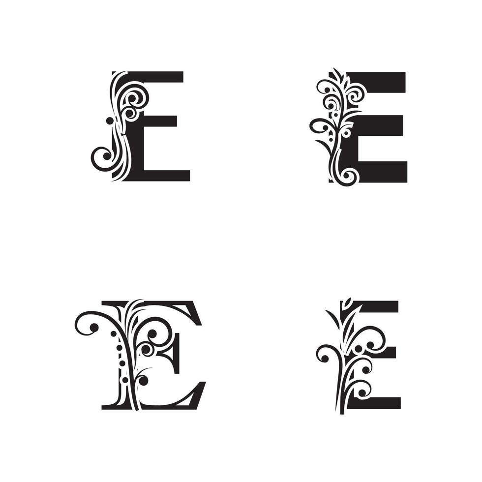 ilustração vetorial única de ícones abstratos da letra e vetor