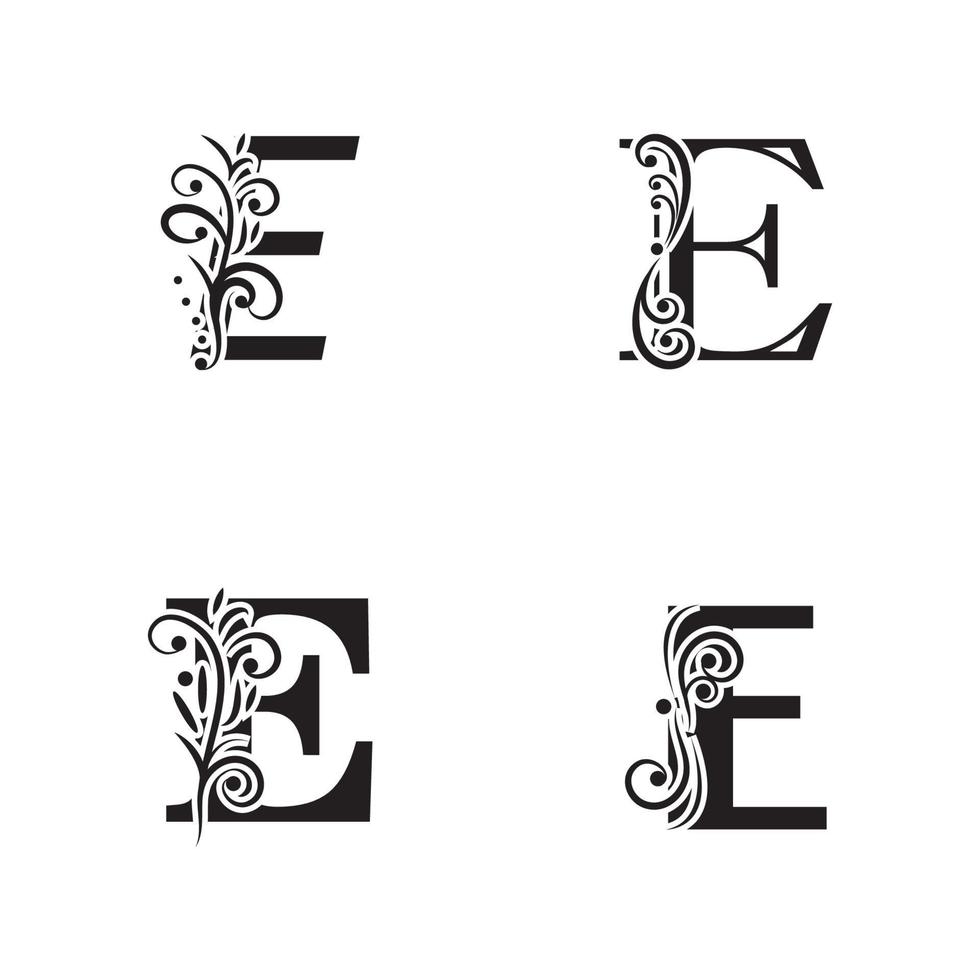 ilustração vetorial única de ícones abstratos da letra e vetor