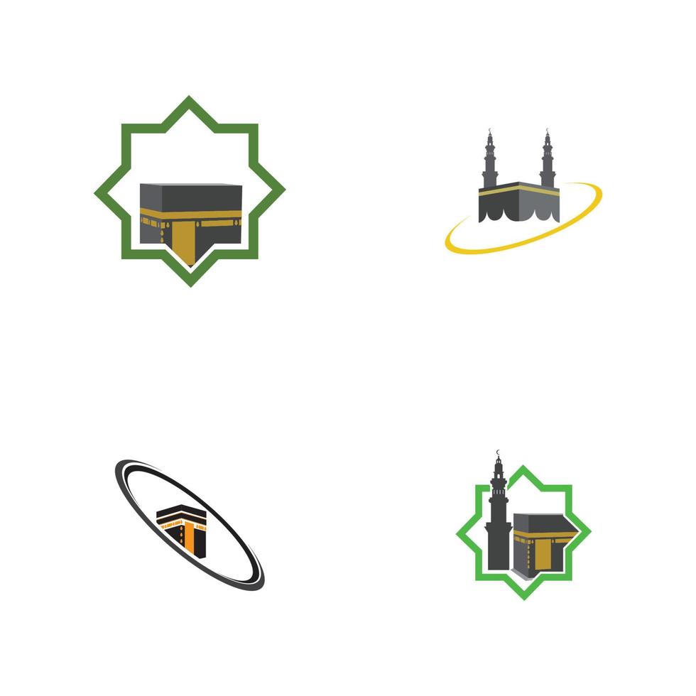 modelo de design de ilustração de logotipo de símbolo de meca Kaaba vetor