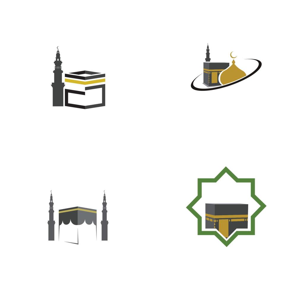 modelo de design de ilustração de logotipo de símbolo de meca Kaaba vetor