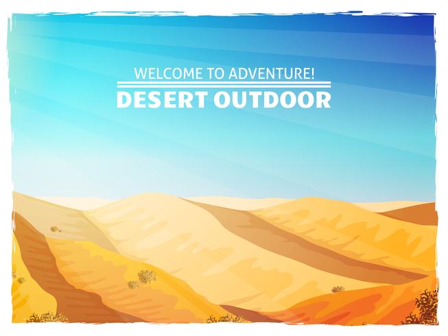 Cartaz do fundo da paisagem do deserto vetor