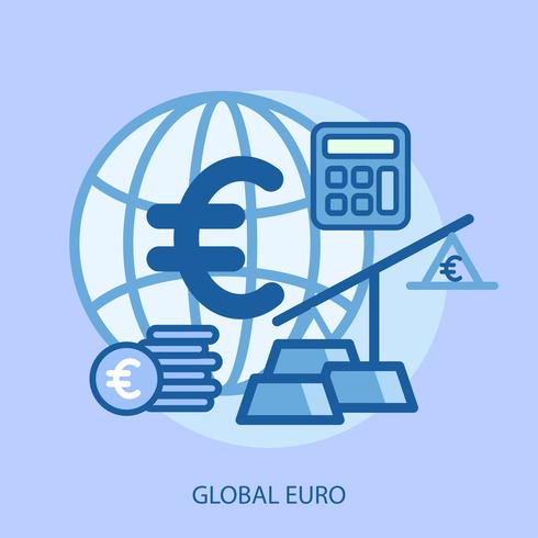 Ilustração Global Euro Conceptual Design vetor